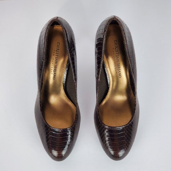 Christian Siriano for Payless Closed Toe Faux Reptile Classic Heels Shoes Size 7 - Picture 8 of 16